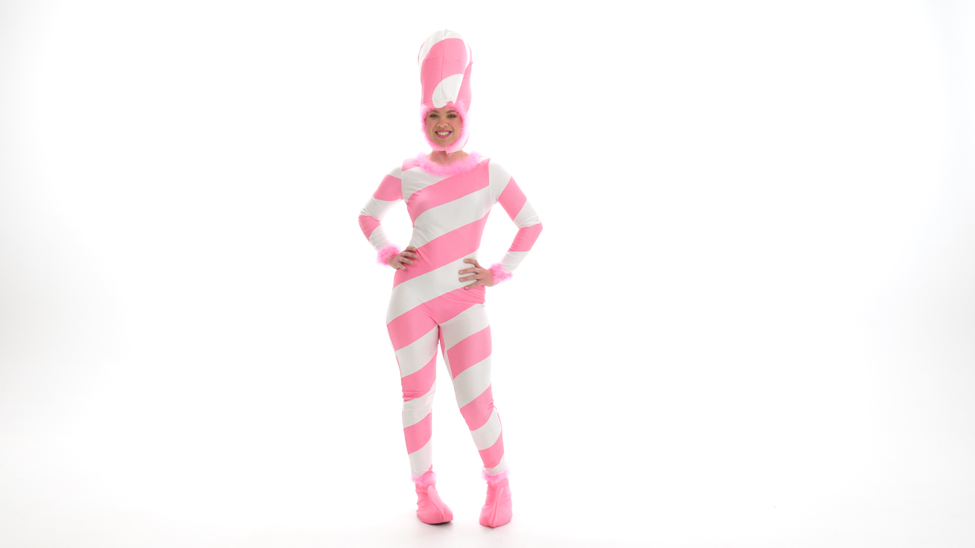 FUN0916AD Pink Candy Cane Jumpsuit